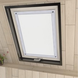 Eurohome 100% Blackout Skylight Roller Blind, No Drilling, Sun Protection, Blackout Roller Blind with Suction Cups for Velux Windows, White, 48 x 115 cm for F08/208