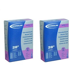 Set of 2 SCHWALBE Lightweight Tubes for 27.6 x 7.1 / 25 C Presta 2.0 inches (50 mm), Medium Long Valve, 20SV-ML, 2.2 oz (65 g)