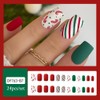 Christmas Press on Nails Medium, LPOODDNU Square Press on Nails
