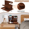 Wood Phone Docking Station - Nightstand Charging Organizer and Cell