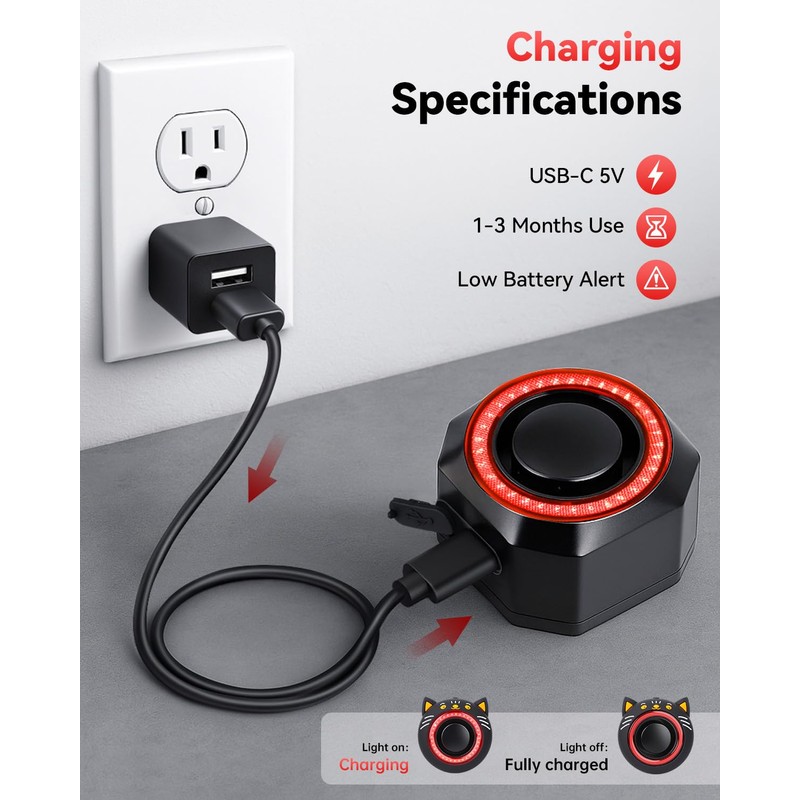 Electop 120dB Car Alarm System with Motion Sensor & Sound,