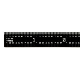 PEC Tools 301-012EZ, 12 Inch Flexible Ruler, 3R (32nds, 64ths, 10ths, 50ths),Made in US, Stainless Steel, Black Chrome