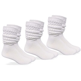 Jefferies Socks Mens Slouch Thick Heavy Cotton Knit Socks 3 Pair Pack (as1, alpha, x_l, regular, regular, White, X-Large)