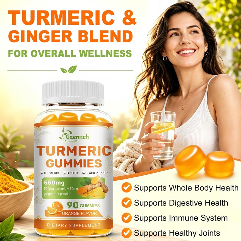 Turmeric and Ginger Gummies (2 Pack) with Black Pepper for