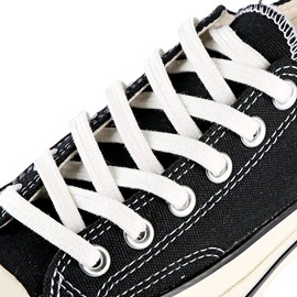 ZHENTOR [2 Pairs] Flat Athletic Shoe Laces - Cotton Shoelaces for Sport Canvas Shoes and 70S Replacement Sneakers (39in, white)