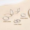 Loutade Hoop Earrings 925 Silver, 3 Pairs 925 Sterling Silver