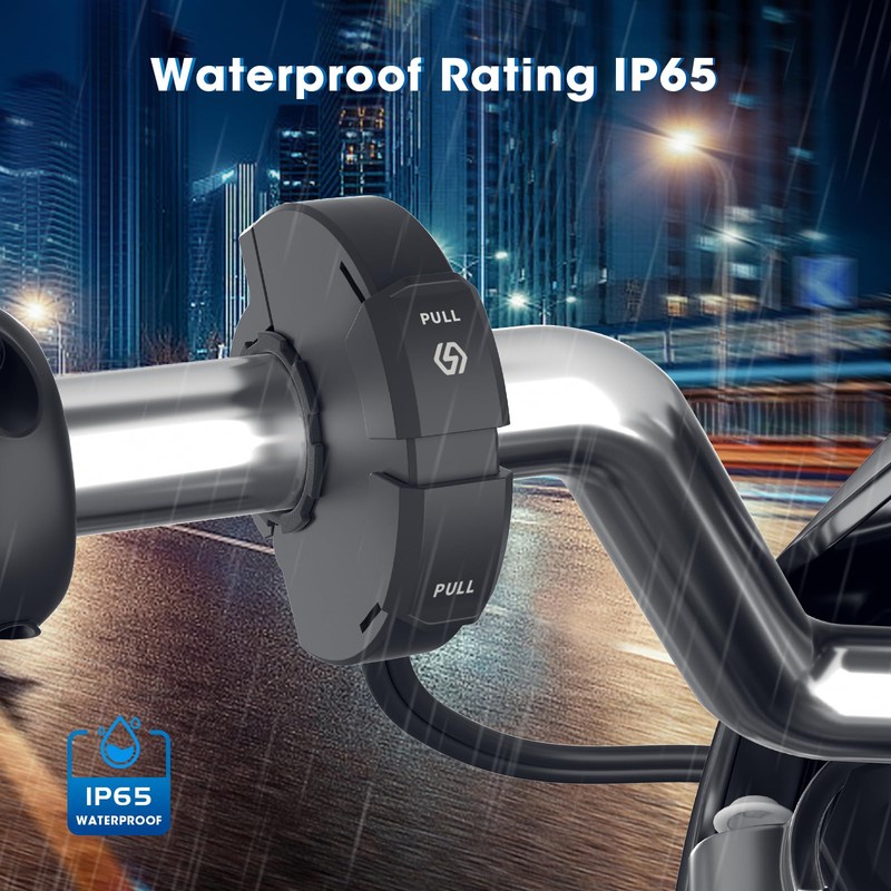Waterproof Motorcycle Phone Charger, Fast Charging 48W USB C Outlet
