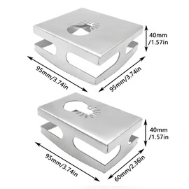 Rectangle Slotted Cutter Set, One Step In Place Stainless Steel Slotted Cutter Portable Rectangle Hole Opener Tools for Plasterboard Slotted Cutting (Silver)