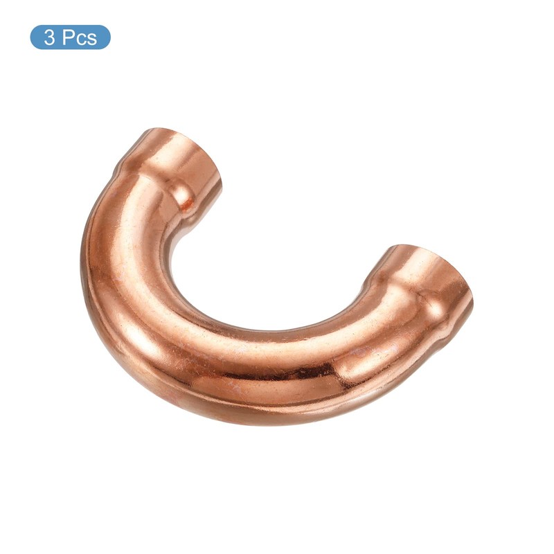 sourcing map U Shape Elbow 180 Degree Copper Pipe Fitting