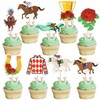 Gyufise 36Pcs Horse Cupcake Toppers Animal Decorations Clothing Jockey Horse