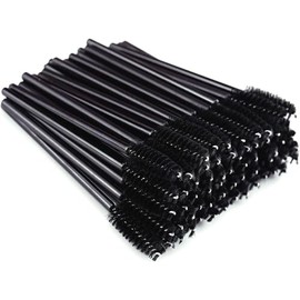 Set de 50 Cepillo Para Pestañas,Cepillo Cejas Negro,Desechables Cepillos Pestañas Kit,aplicadores de maquillaje,brocha para cejas pincel,Extension de Pestañas,Glitter,Alargamiento pestañas (50PCS)