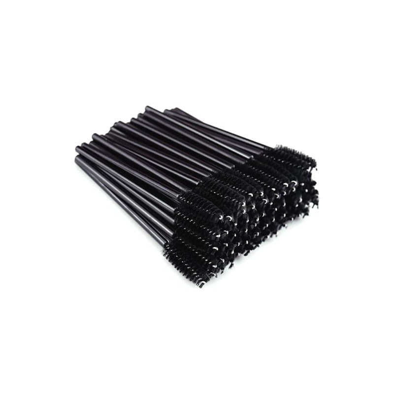 Set de 50 Cepillo Para Pestañas,Cepillo Cejas Negro,Desechables Cepillos Pestañas