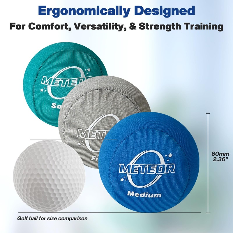 METEOR Stress Ball Set of 3 – Soft, Medium, Hard