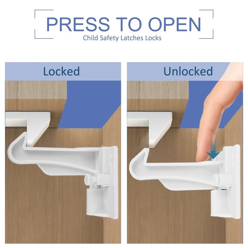 10 Pack Child Cabinet Locks, Baby Proofing Safety Locks for
