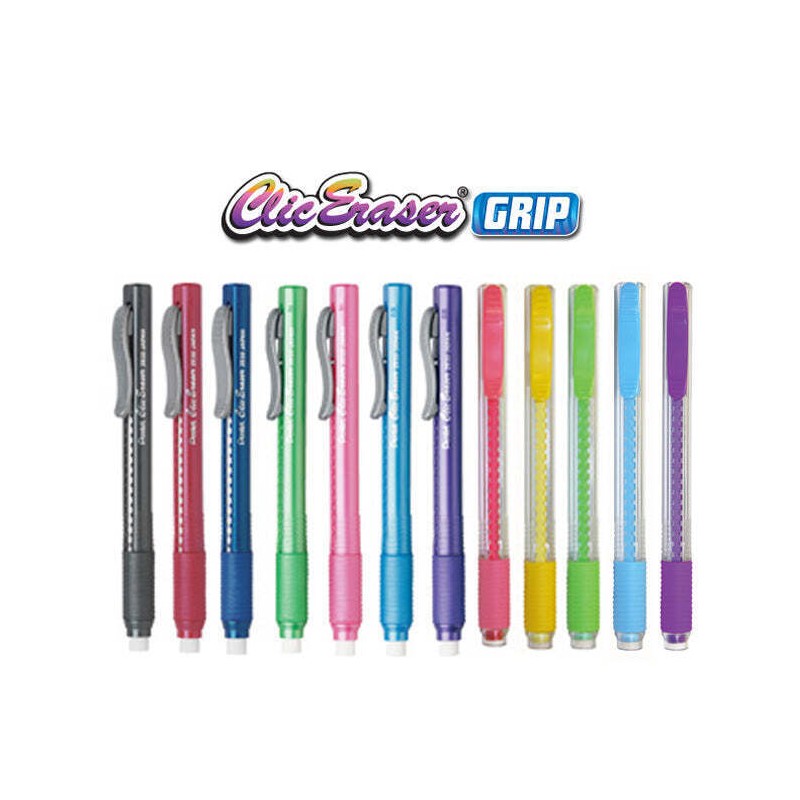 PENTEL Retractable Clic Eraser Grip, Pink