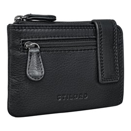 STILORD 'Lasse' Leather Key Wallet Vintage Key Case with Coin Purse for Men Slim Wallet with Key Ring Card Holder with RFID Blocker Organiser Genuine Leather, Colour:Black