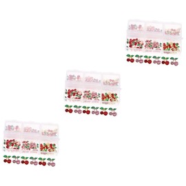 LALAFINA 180pcs Cherry Nail Rhinestones Assorted Chunky Nail Gems DIY Art Charms