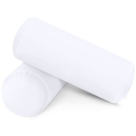 Utopia Bedding Pillow Roll (Pack of 2), 15 x 40 cm (6” x 16”) Support Pillow, Hollowfibre Pillow For Stress Relief (White)