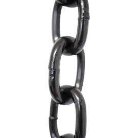 RCH Hardware CH-S60-02-BLK-3 | 5 Gauge Decorative Solid Steel Standard Link Fixture Chain | Black Finish