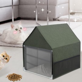 Yeebeny Cat Litter Box Cover, Enclosed Cat Potty Cat Litter Box Cover, Open Curtain for Easy Access to The Top Closed Cover, Removable for Easy Cleaning and Care