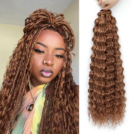 MLETULIPS Ocean Wave Crochet Hair Extensions Deep Wave Braiding Crochet Hair Soft Synthetic Curly Braiding Crochet Hair for Black Women (30#, 18 inch (pack of 6）)