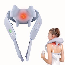 neck and shoulder massage shawl massagers with Heat - Deep Tissue 6D Kneading Pillow,  Foot, Legs,Body - Relieve Muscle Pain Mothers day gift Cordless Comfort heated  shoulder