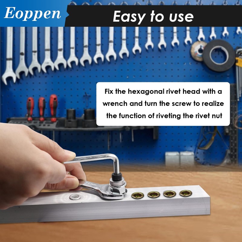 Eoppen 30Pcs M8 Rivet Nuts with Hand Rivet Nut Tool,