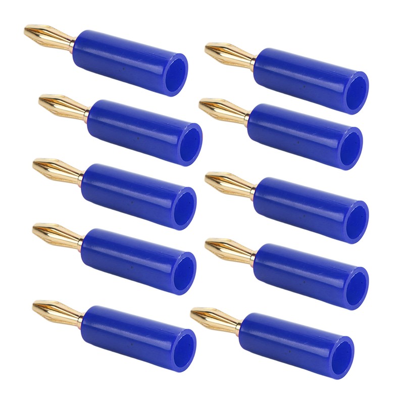 10PCS Banana Plugs 4mm Audio Jack Connector Solderless Six Blade