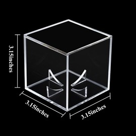 6 Pack Baseball Display Case UV Protected Acrylic Clear Baseball Holder Square Cube Ball Protector Memorabilia Autograph Display Box