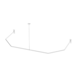 Naiture 60'' x 30'' D Shape Shower Curtain Rod with 36'' Vertical Ceiling Support, Aluminum, Matte White Finish