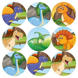 Dinosaur Stickers for Children - 144 Colourful Cute Dino Stickers, Reward Stickers, Bravery, Crafts, Party Bags, 30mm