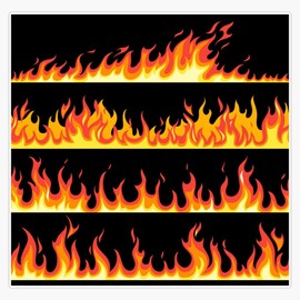 Hot Firefighter Fire Flame Stripes Sticker Bumper Sticker Vinyl Decal 5"