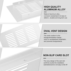 Ventilation Grille, Aluminium Ventilation Grille, Rectangular Exhaust Grille, Corrosion Protection with Screws for Ventilation of Cabinets and Bedrooms, Silver, 15 x 8 cm