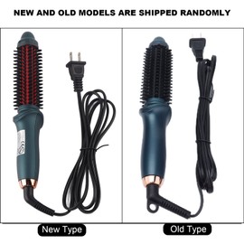 Cepillo Rizador 2 en 1, Pelo Liso y Rizado, Doble Uso, Cepillo de Pelo Eléctrico Termostático Portátil Verde, Enchufe Estadounidense de 110V
