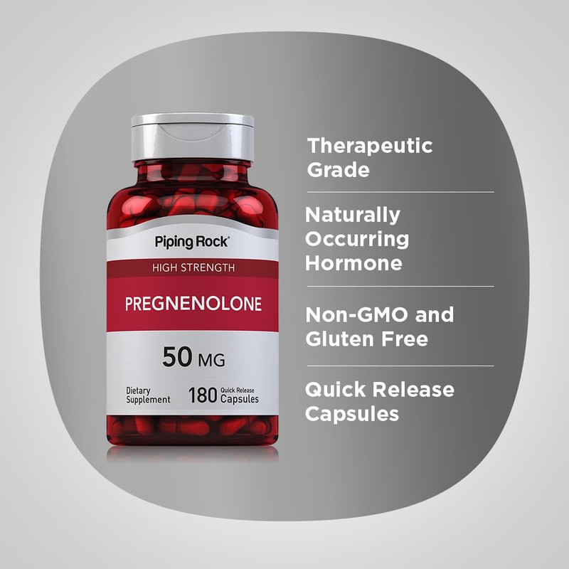 Piping Rock Pregnenolone 50 mg | 180 Capsules | Hormone