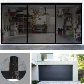 Unbranded 8FT x 7FT Reinforced Fiberglass Black Garage Door Screen Magnetic Garage Screen