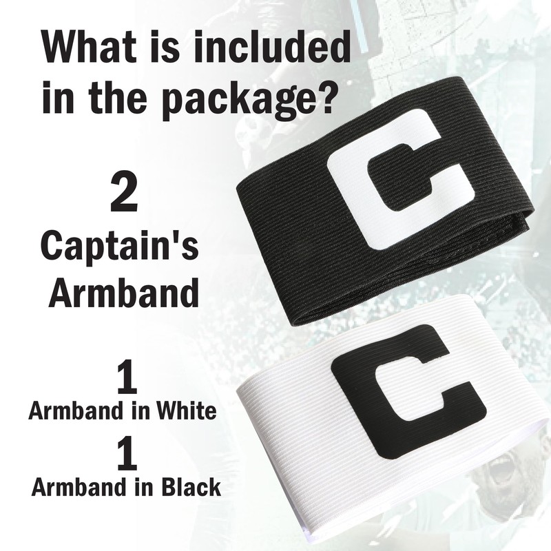 WISEPLAYERFC Football Captain's Armband - 2 Captain's Bands in White