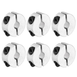 sourcing map Shaft Collar 6mm Bore Double Split Aluminium Alloy Clamping Shaft Collars with Set M3 Screw for Industrial Automation Conveyor Belt Systems 6 Pack