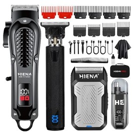 Professional Cordless Hair Clippers for Men, T-Blade Beard Trimmer & Foil Shaver & Nose Hair Trimmer Set, Barber Clipper Hair Cutting Grooming Kit
