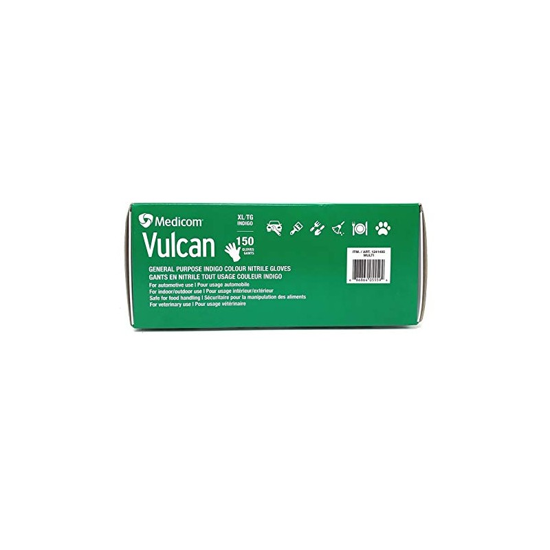 MEDICOM Vulcan Guantes de nitrilo, 150 unidades, XL
