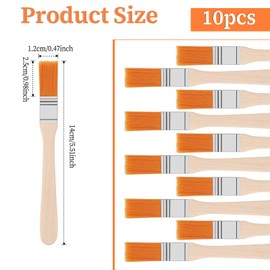 Piriuuo 10 Pcs Small Paint Brush for Walls, 1 Inch Touch Up Paint Brushes Prune Painting Tool Paints and Chip Brushe Angle Brushes for Stains, Varnishes, Watercolor, Wood, Wall, Furniture