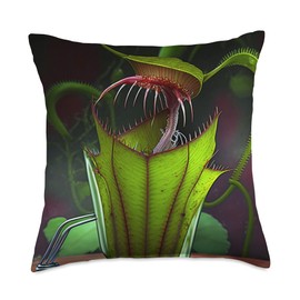 Funny Graphic Pitcher Plant Art Cool Nepenthes Carnivores Throw Pillow
