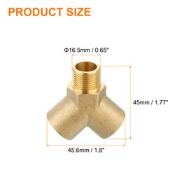sourcing map Brass Tee Pipe Fitting, 3/8" x 3/8" x 3/8" NPT 3 Way Y-Connector for Gas Transport Connect Pipelines, 2pcs