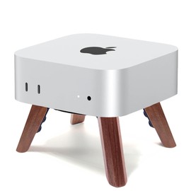 Real Wood Mount for Mac mini M4,M4 Pro 2024,Secure Durable Desktop Holder,Cooling Dock Tablet Accessories,Non-Slip Table Stand Base for m4 Mac mini Computer (Walnut)