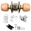 ZONADAH Entrance Beech Wood Ball Knob Set, 60mm Latch, Door