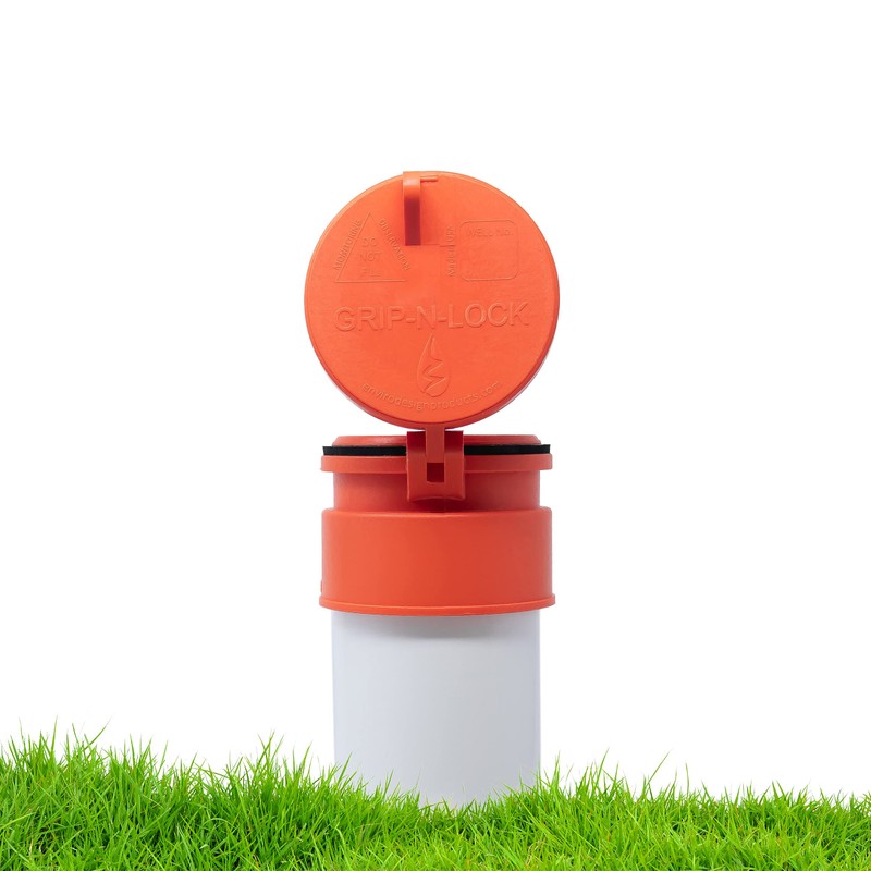 Enviro Design Products 4" Orange Polypropylene Well Cap | Watertight,