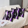Stripes Purple Black White Throw Pillow Covers 20"x20" Set of