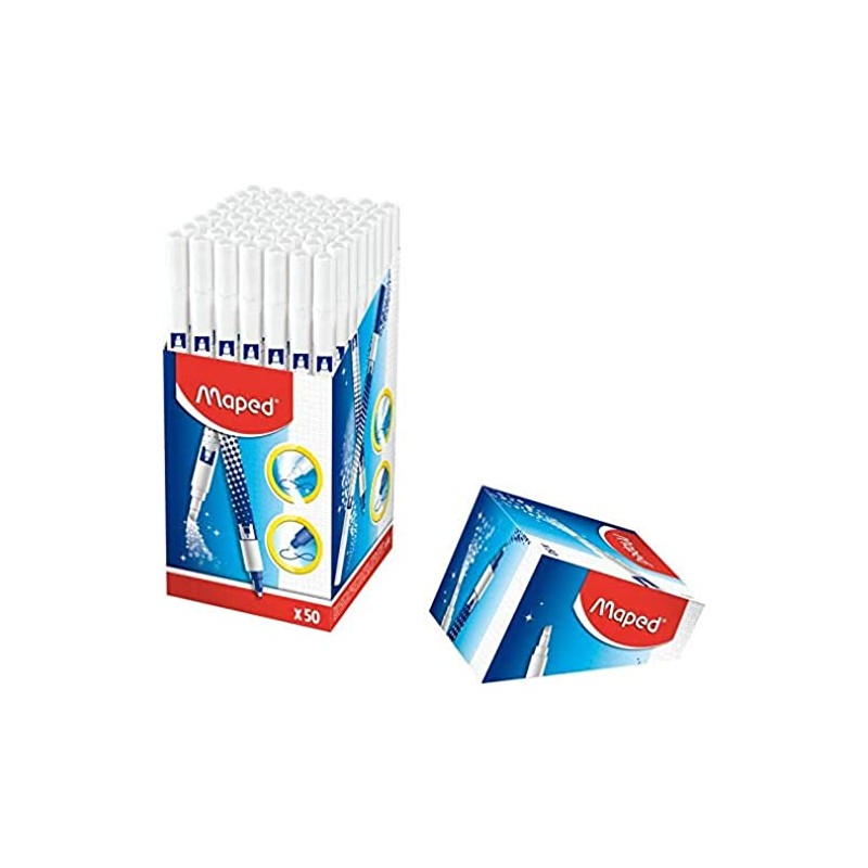 MAPED - 50 Blue Ink Erasers - Essential in All