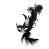 MASQARAE DOUBLE FEATHER BIRD MASK - BK
