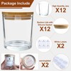 CONNOO 12Pack 10 OZ Clear Glass Candle Jars with Bamboo